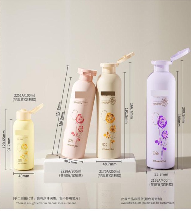 HDPE Flip-top Bottles — the formats in this group, photographed together as published in the source catalogue.