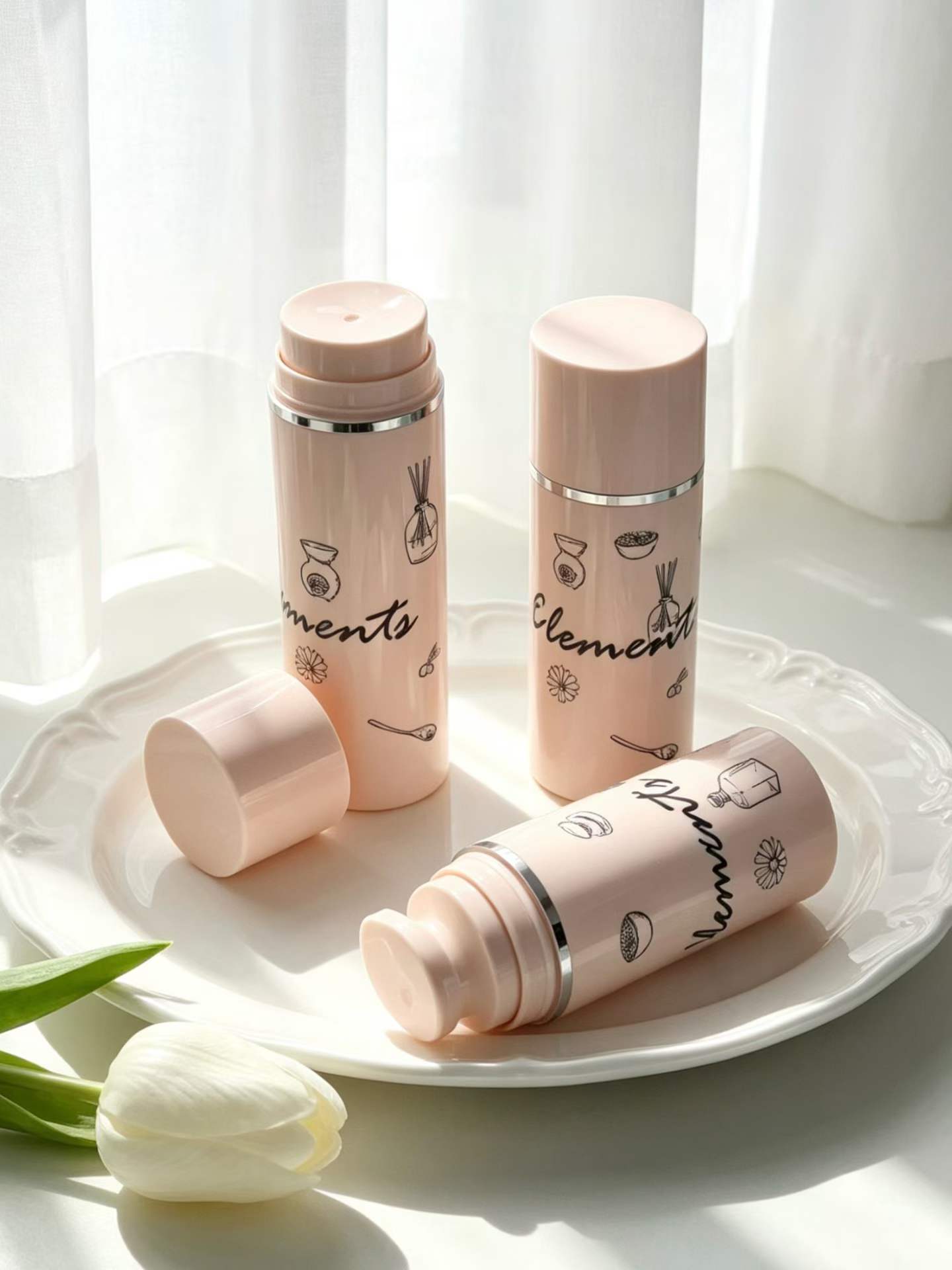 different color for lotion bottle customized color for airless bottle